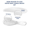 Soft Bristles Baby Comb & Brush Set - White - hopop.in