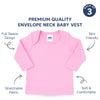 Baby Envelope Neck Full Sleeve Vest - Pack of 3 | Multicolor