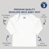 "Baby envelope neck full sleeve cotton vest – pack of 3 soft infant vests"