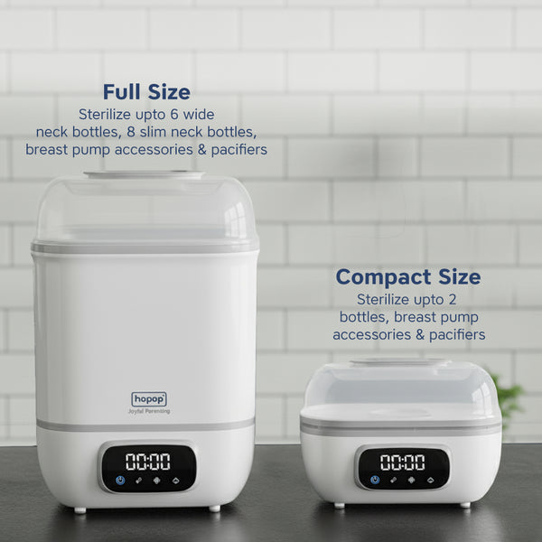 Hopop 2-in-1 Baby Bottle Sterilizer and Dryer - Fast Steam & Auto-Dry