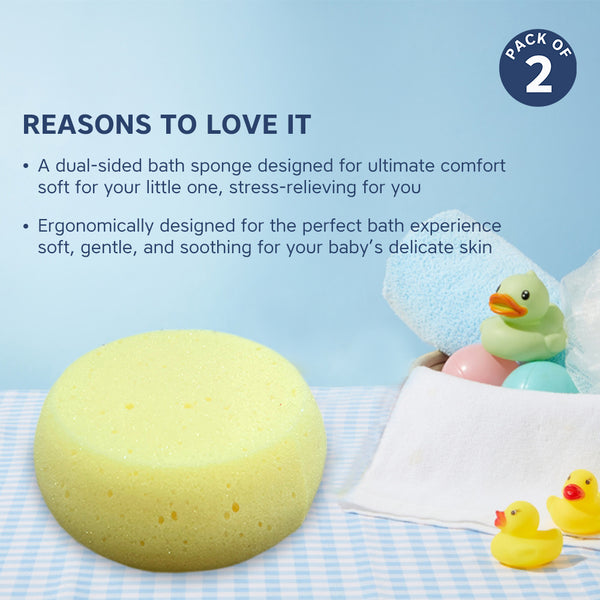 Hopop Soft & Gentle Baby Bath Sponge - Pack of 2