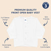 Hopop Baby Front Open Full Sleeves Cotton Vest Pack of 3 - White