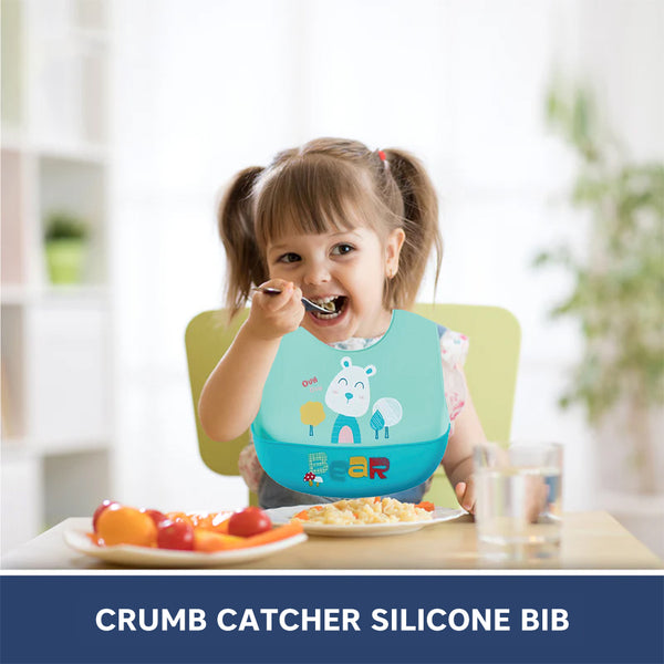 Hopop Easy Clean Crumb Food Catcher Silicone Bib