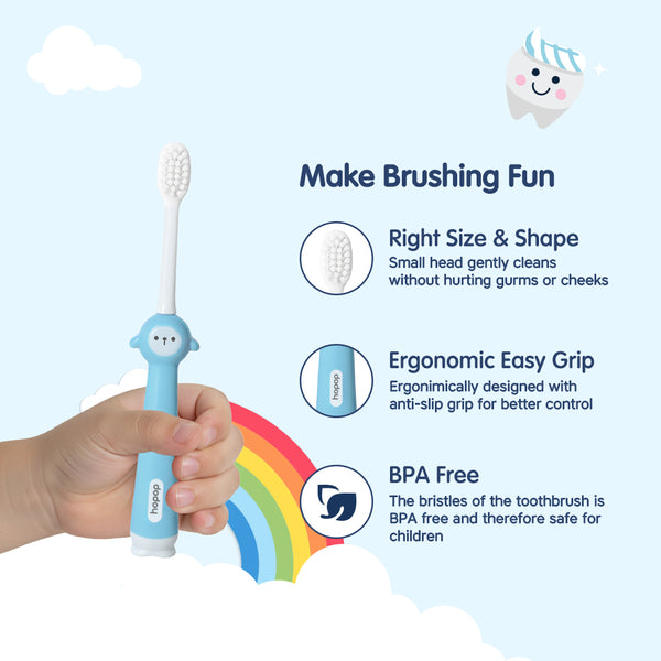 Hopop Soft Baby Toothbrush for Infants & Toddlers (6-36 Months) - Lama Design