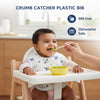 Hopop Easy-Clean Waterproof Baby Apron Bib with Crumb Catcher
