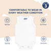 Hopop Baby Cotton Round Neck Sleeveless Romper Pack of 3 - White