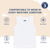 Hopop Baby Round Neck Sleeveless Cotton Vest Pack of 3 - White