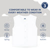 Front Open Sleeveless Cotton Vest - Pack of 3