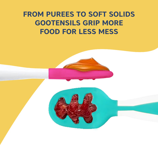 Hopop First Stage Baby Feeding Spoon - Soft, Safe & Easy to Hold