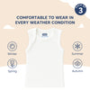 Hopop Baby Envelope Neck Sleeveless Solid Patterned Cotton Vest Pack of 3 - White