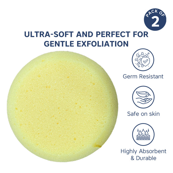 Hopop Soft & Gentle Baby Bath Sponge - Pack of 2