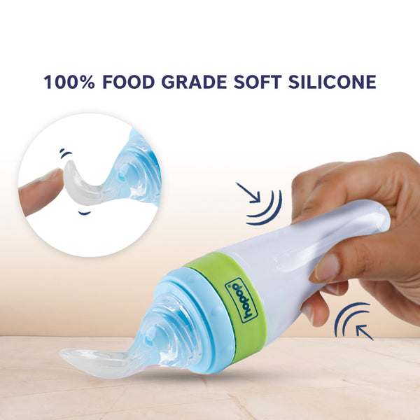 Hopop Soft Squeezy Silicone Spoon Food Feeder for Babies - 90ml