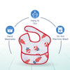 Waterproof Baby Apron Bib with Crumb Catcher Pocket