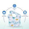 Waterproof Baby Apron Bib with Crumb Catcher Pocket
