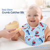 Waterproof Baby Apron Bib with Crumb Catcher Pocket