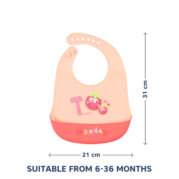 Hopop Waterproof Silicone Baby Bib with Crumb Catcher Pocket – Adjustable & Easy to Clean