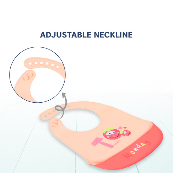 Hopop Waterproof Silicone Baby Bib with Crumb Catcher Pocket – Adjustable & Easy to Clean