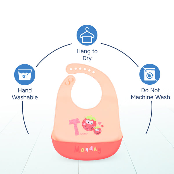 Hopop Waterproof Silicone Baby Bib with Crumb Catcher Pocket – Adjustable & Easy to Clean