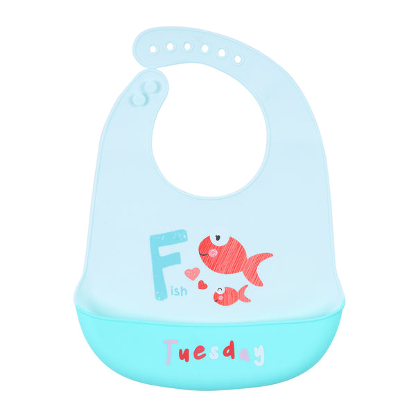 Hopop Waterproof Silicone Baby Bib with Crumb Catcher Pocket – Adjustable & Easy to Clean