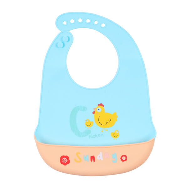 Hopop Waterproof Silicone Baby Bib with Crumb Catcher Pocket – Adjustable & Easy to Clean