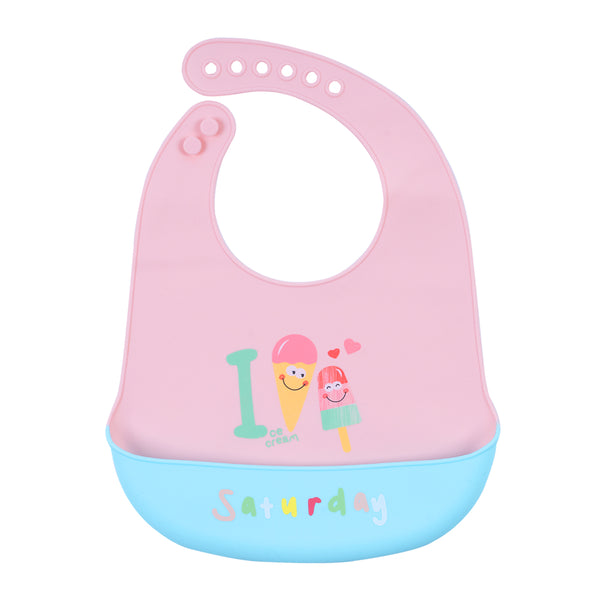 Hopop Waterproof Silicone Baby Bib with Crumb Catcher Pocket – Adjustable & Easy to Clean
