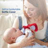 Soft Plush Hosiery Baby Feeding Bottle Cover with Easy to Hold Strap - hopop.in