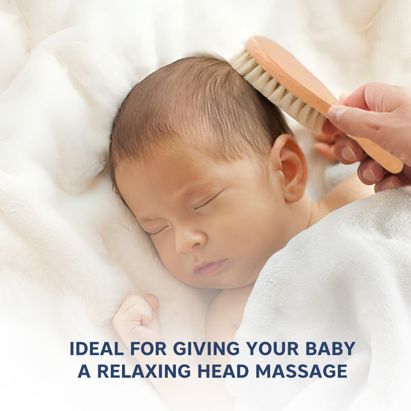 Hopop Natural Bristle Baby Wooden Brush & Comb Set