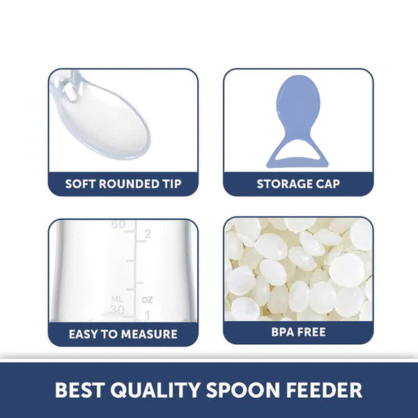 Hopop Soft Squeezy Silicone Spoon Food Feeder for Babies - 90 ml