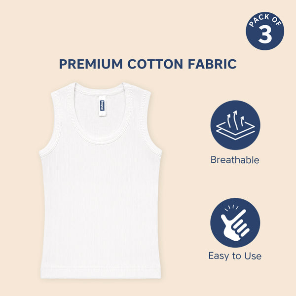 Baby Thermal Sleeveless Inner Vest Pack of 3