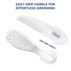 Soft Bristles Baby Comb & Brush Set - White - hopop.in