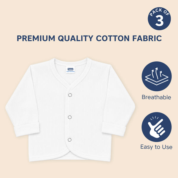 Baby Front Open Thermal Full Sleeve Top Pack of 3