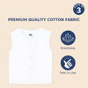 Hopop Baby Front Open Sleeveless Cotton Vest Pack of 3 - White