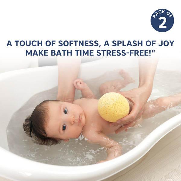 Hopop Soft & Gentle Baby Bath Sponge - Pack of 2