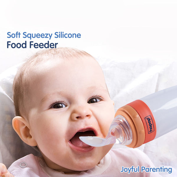 Hopop Soft Squeezy Silicone Spoon Food Feeder for Babies - 90ml