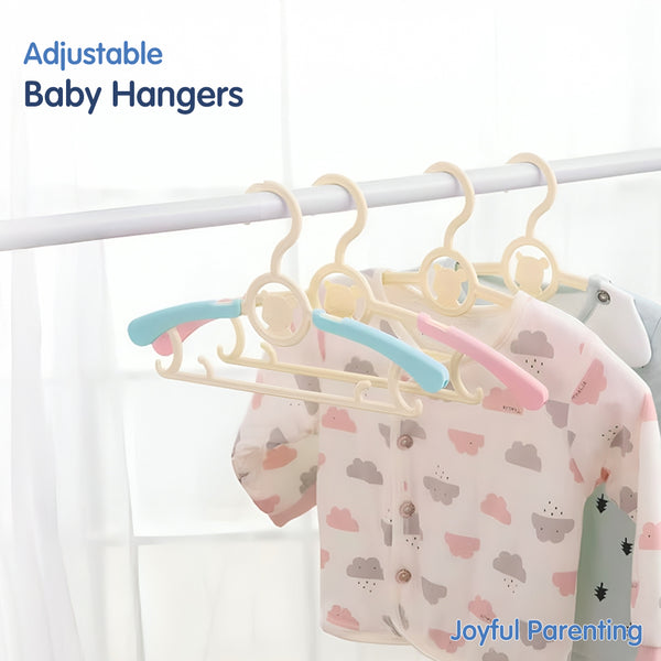 Hopop Adjustable Anti-Slip Hangers for Baby & Kids Clothes – Pack of 6