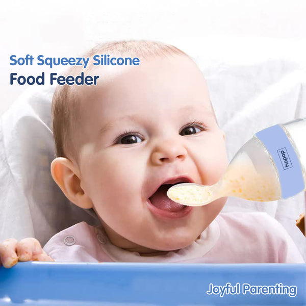 Hopop Soft Squeezy Silicone Spoon Food Feeder for Babies - 90 ml