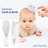Soft Bristles Baby Comb & Brush Set - White - hopop.in
