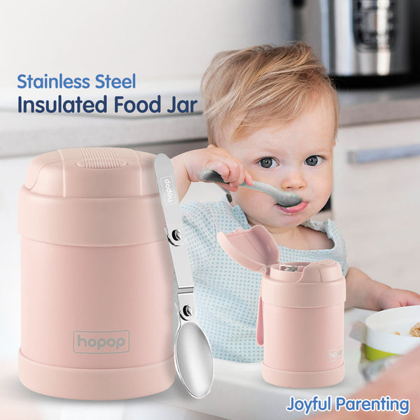 Hopop Insulated Food Jar with Spoon for Kids - 300ml