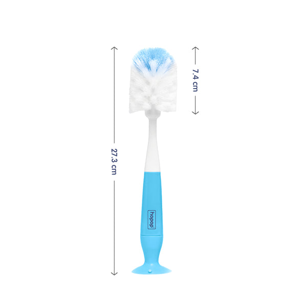 Hopop 2-IN-1 Bottle & Nipple Cleaning Brush with Grooved Handle & Suction Base