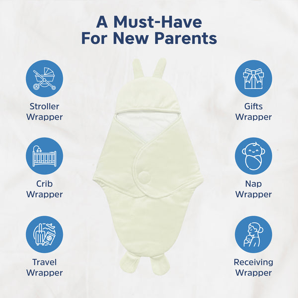 Hopop Baby Soft Fleece Hooded Wrapper Blanket