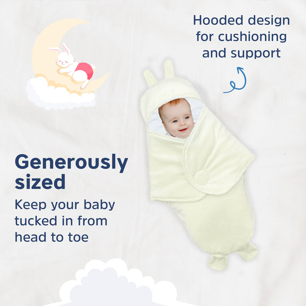 Hopop Baby Soft Fleece Hooded Wrapper Blanket