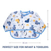Waterproof Long Sleeve Baby Bib with Crumb Catcher Pocket - hopop.in
