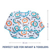 Waterproof Long Sleeve Baby Bib with Crumb Catcher Pocket