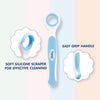 Non-irritating tongue cleaner with ergonomic grip